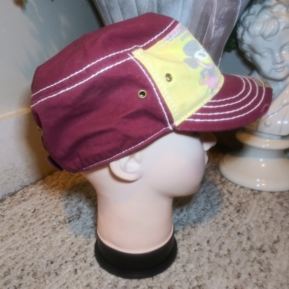 Walt Disney World Exclusive Distressed Burgundy/Yellow Mickey Mouse Trucker Hat - Picture 6 of 15